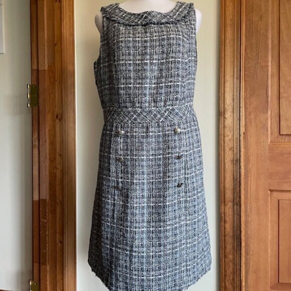 TALBOTS Americana Tweed Shift Sheath Sleeveless Dress 6 - Picture 2 of 16